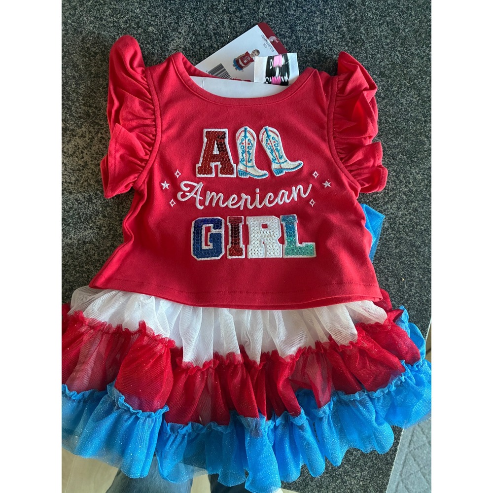 All American Girl 18‎ months patriotic Cowgirl outfit 4th of July NWT